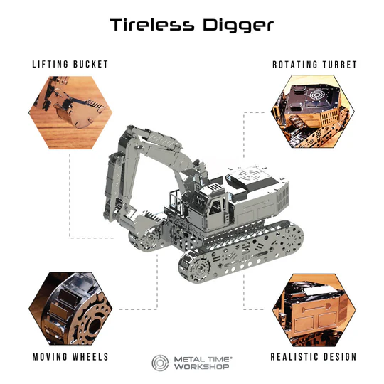 Tireless Digger Mechanical  kit of Excavator, 100 parts